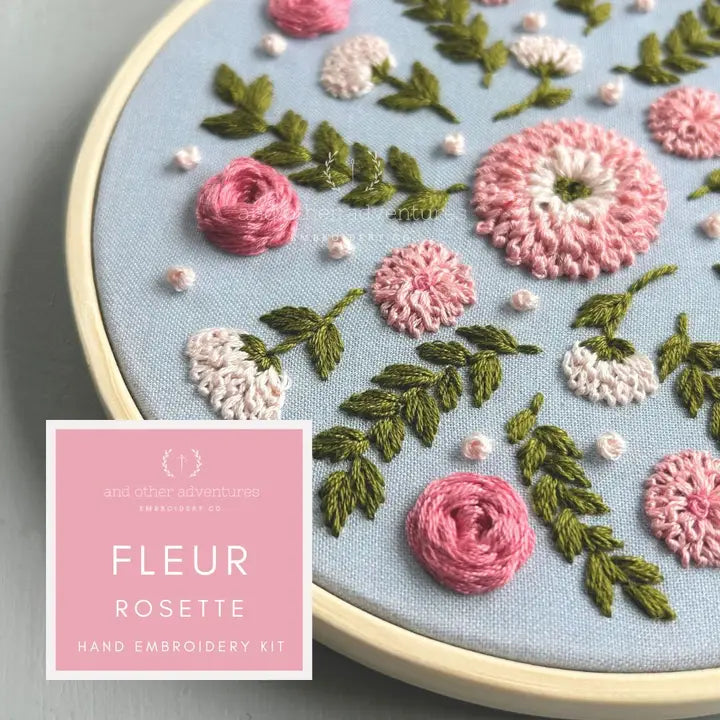 And Other Adventures Embroidery Co Hand Embroidery Kit - Fleur in Rosette