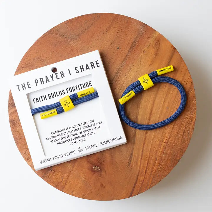 THE PRAYER I SHARE Faith Builds Fortitude Cord Bracelet | Christian Athletes
