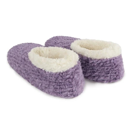Snoozies! Womens Teddy Bear Faux Fur Slipper With Memory Foam Sole Purple