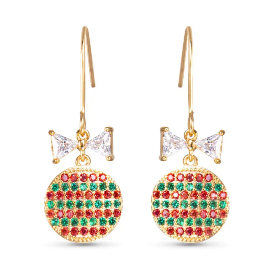 Amanda Blu Gold Red/Green Ornament Earrings