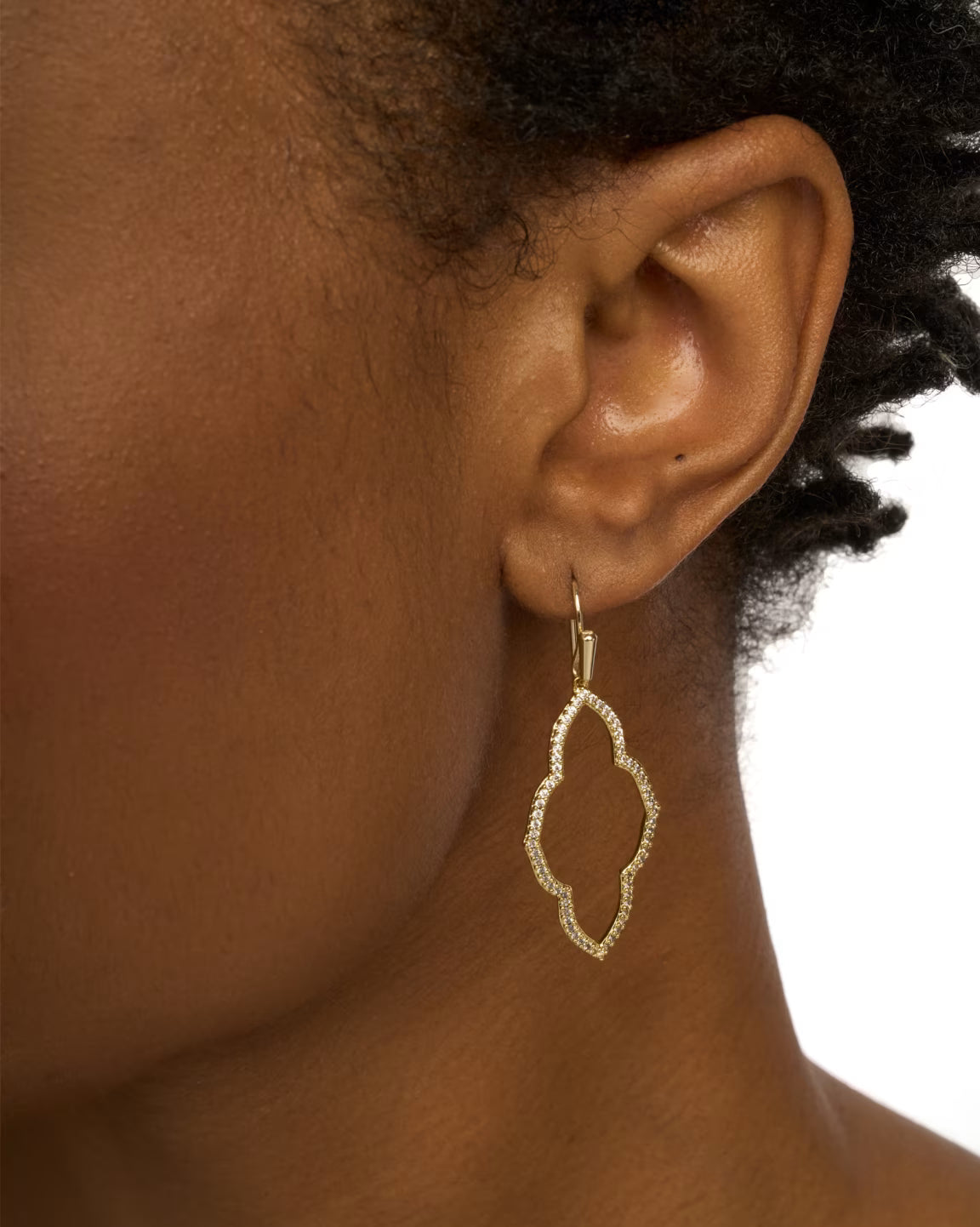 KENDRA SCOTT ABBIE SMALL OPEN FRAME EARRINGS GOLD METAL