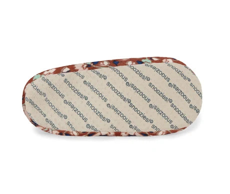 Snoozies! Womens Floral Corduroy Slipper With Memory Foam Sole Brown