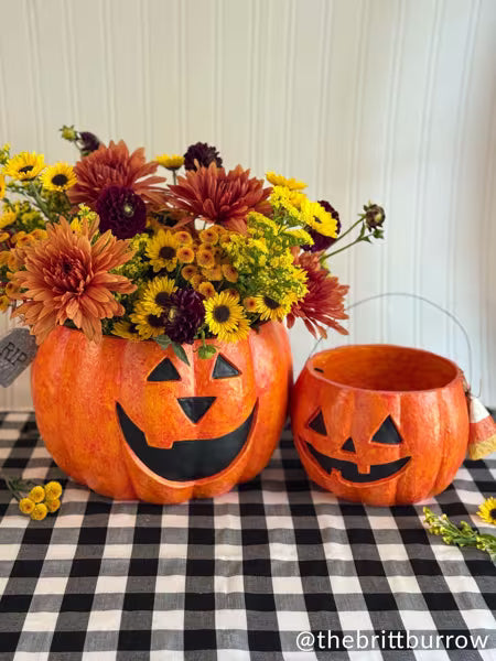 MUD PIE MACHE JACK-O-LANTERN TREAT BUCKETS