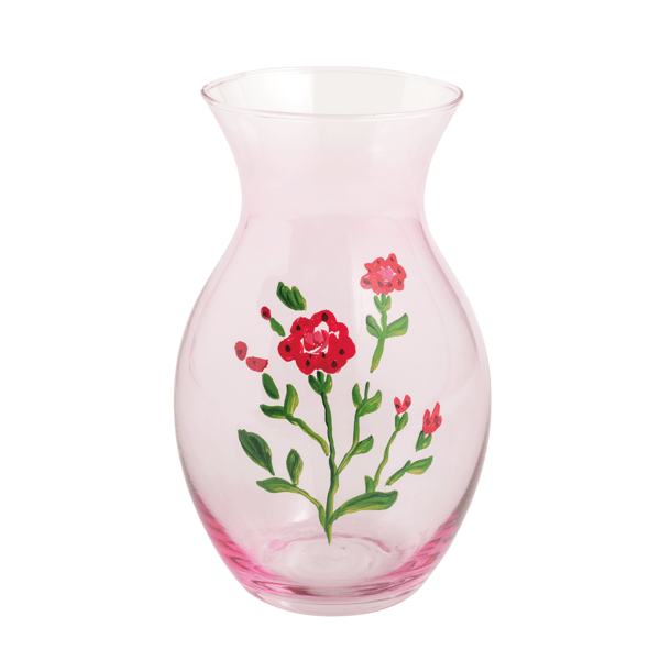 MUD PIE PINK GLASS FLOWER BUD VASE