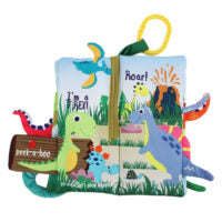 Bebe Mondo Tails Cloth Book Dino with Teether