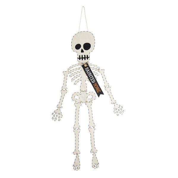 MUD PIE SKELETON HALLOWEEN DOOR HANGER