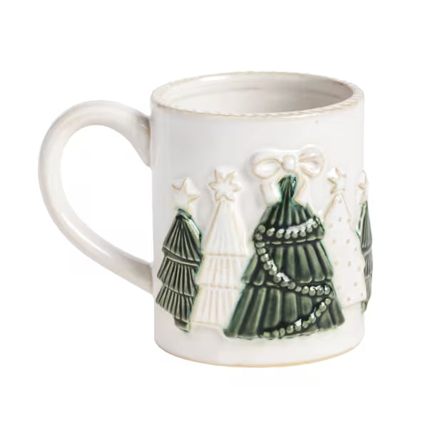 MUD PIE WHITE TREE MUG