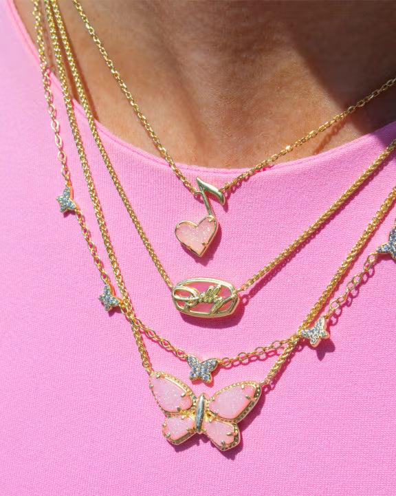 KENDRA SCOTT DOLLY PARTON ARI HEART MUSIC NOTE SHORT PENDANT NECKLACE