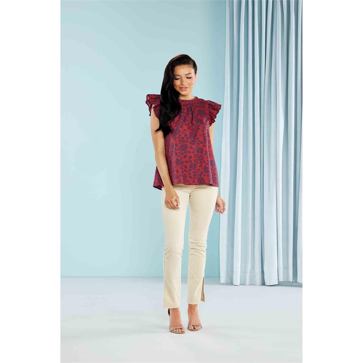 MUD PIE RED FLORAL SALMA TOP