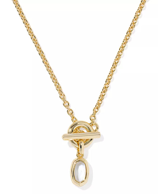 KENDRA SCOTT DAPHNE LINK AND CHAIN NECKLACE GOLD IVORY MOTHER OF PEARL