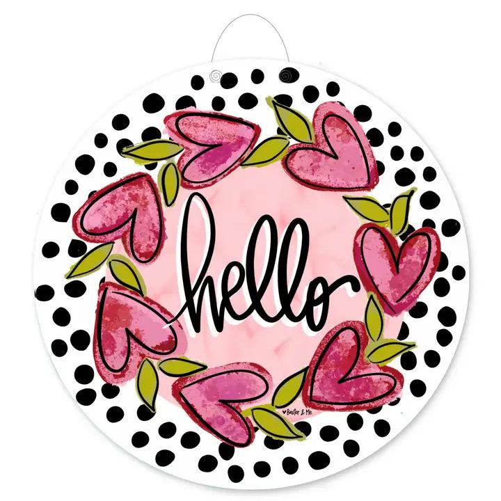Baxter & Me Hello Heart Vine Wreath Door Hanger