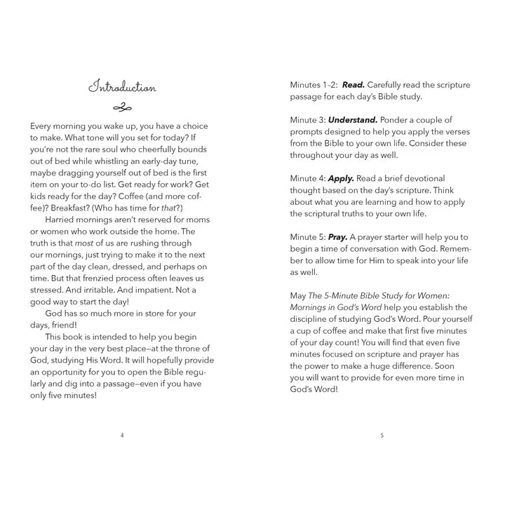 The 5-Minute Bible Study For Women: Mornings in God's Word