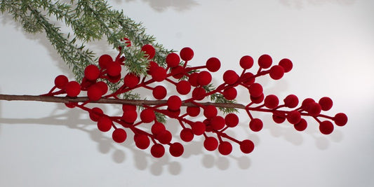 Trade Cie 38" Burgundy Flocked Berry Stem