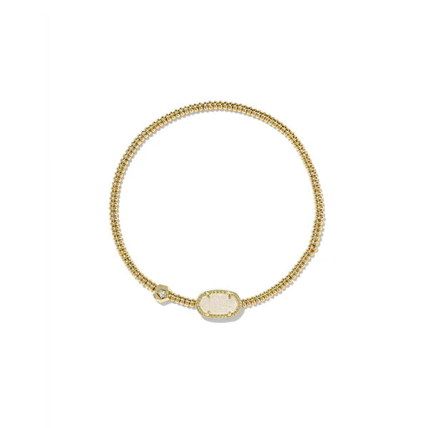 KENDRA SCOTT GRAYSON STRETCH BRACELET GOLD IRIDESCENT DRUSY