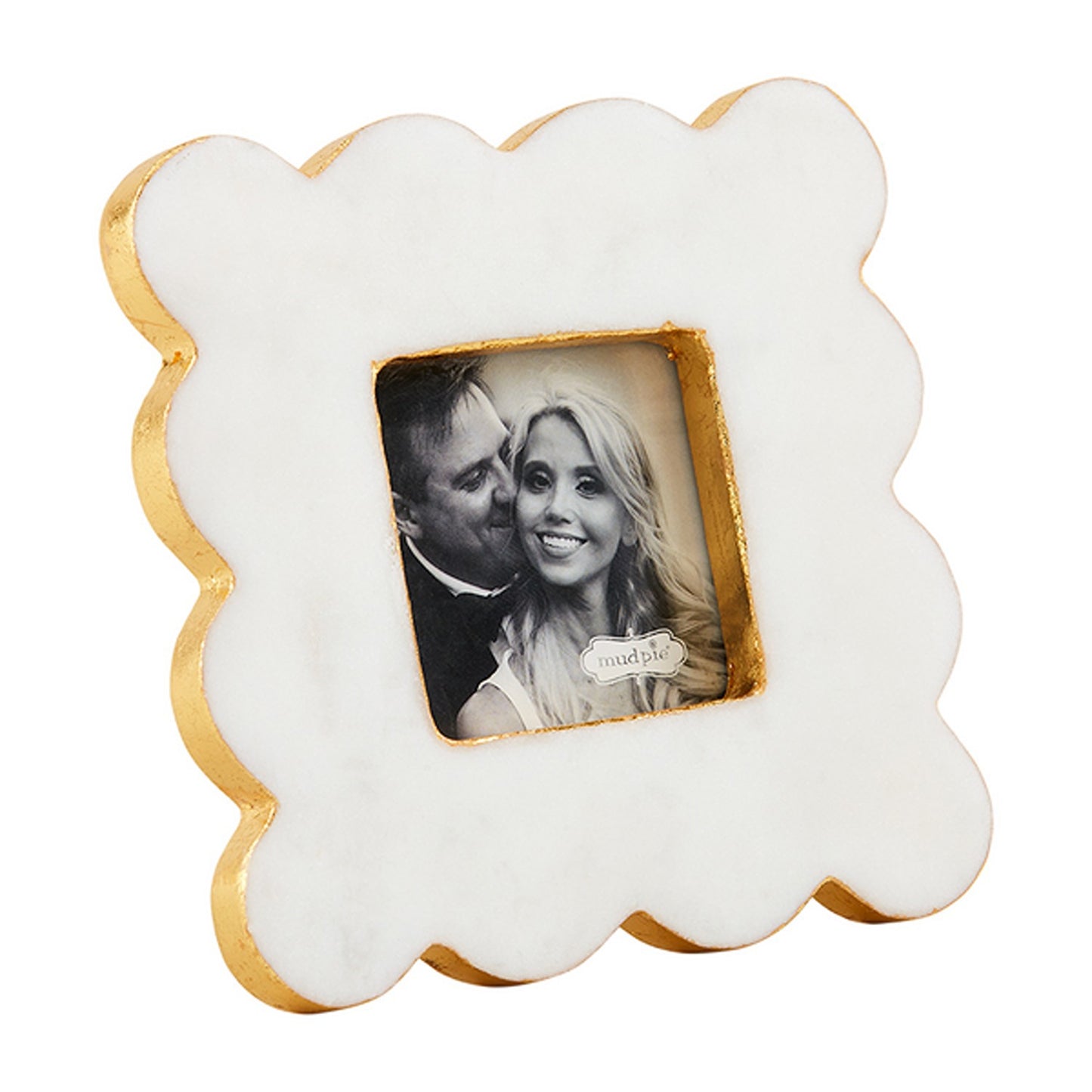 MUD PIE Square Scallop Marble Frame