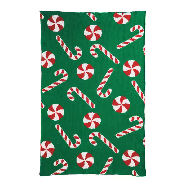 MUD PIE CANDY CANE KNIT TOWEL