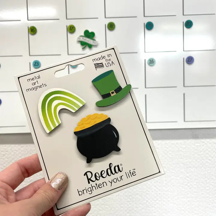 Roeda Studio Pot O' Gold Magnets S/3, St. Patrick's Day Decor, Calendar