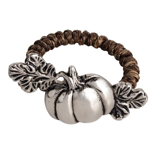 MUD PIE METAL PUMPKIN NAPKIN RINGS