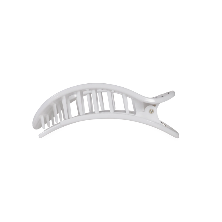 Teleties Flat Round | White Polka Dot Party | Medium Hair Clip