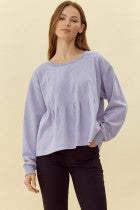 Jodifl Solid Cropped Top with U-neck-Lavender