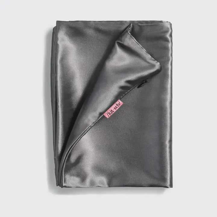 Kitsch Satin Pillowcase Standard - Charcoal