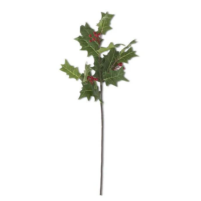 The Round Top Collection Holly & Red Berry Stem