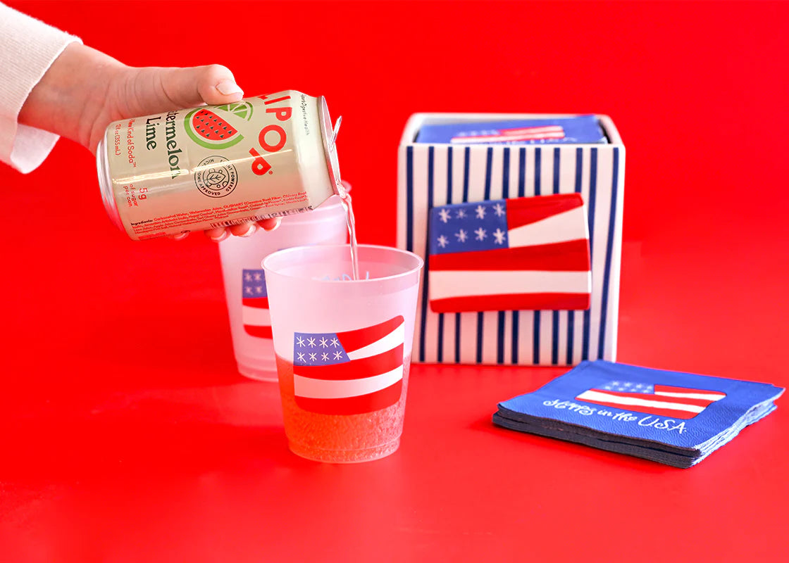 HAPPY EVERYTHING FLAG COCKTAIL NAPKINS SET OF 20