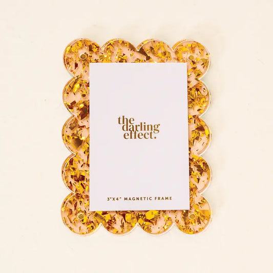 The Darling Effect Mini Acrylic Picture Frame Magnet-Confetti Gold