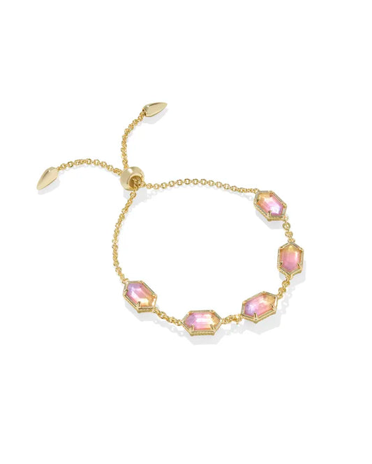Kendra Scott Hallie Gold Delicate Chain Bracelet-Sunrise Watercolor Illusion