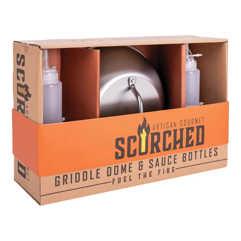 Mad Man Scorched Griddle Dome & Sauce Bottles | Men's Grilling Kit