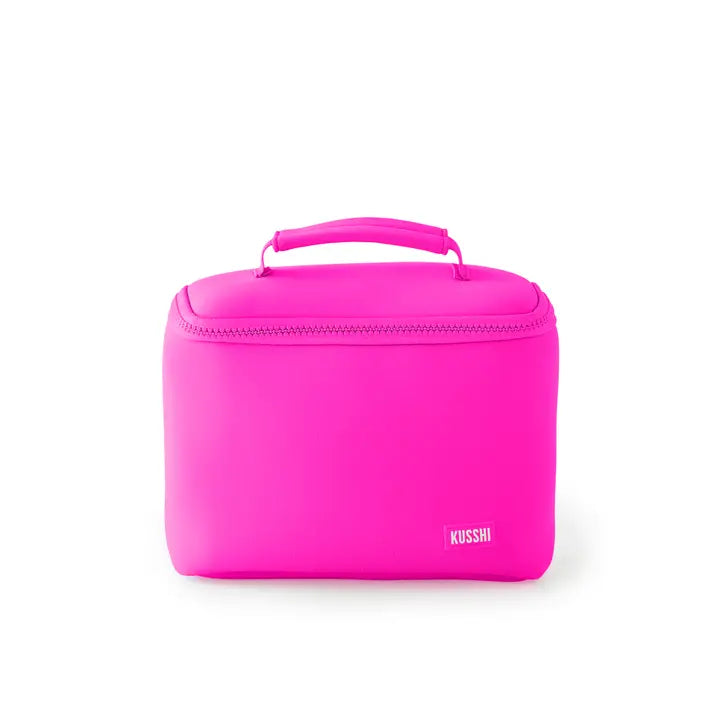 Kusshi Small Makeup Train Case-Pink/Indigo