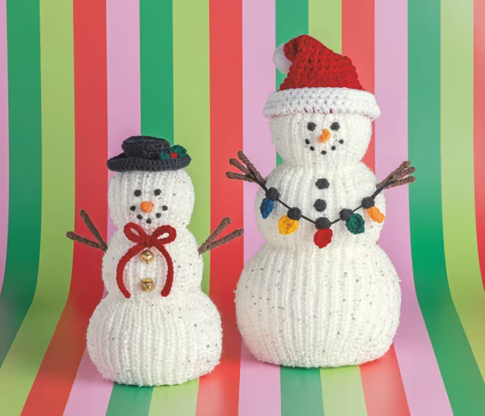 MUD PIE LARGE CROCHET SNOWMAN SITTER
