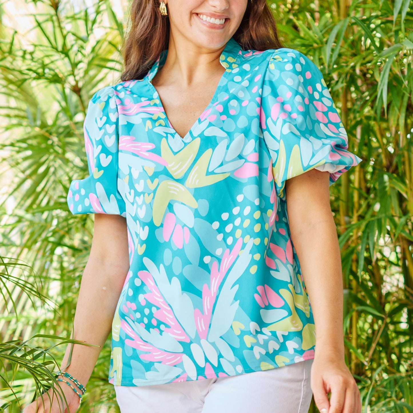 Mary Square  Top Kenzie Aloha Green