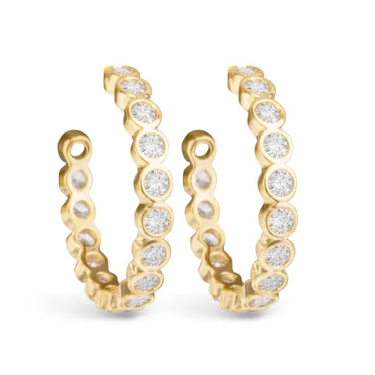 Amanda Blu Bezel Set Cz Hoop Earrings