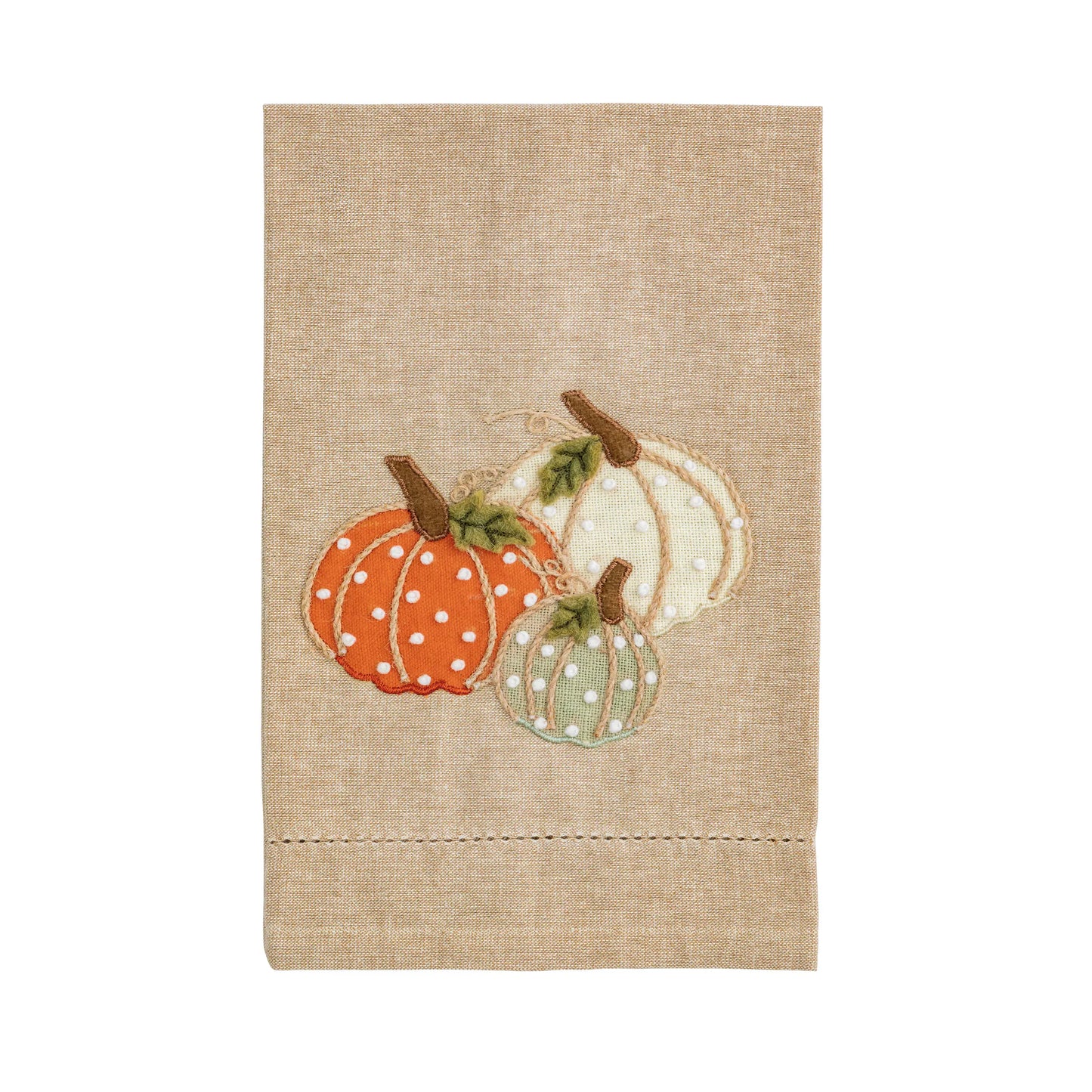 Mud Pie Triple Pumpkin French Knot Towel