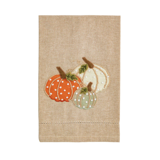 Mud Pie Triple Pumpkin French Knot Towel