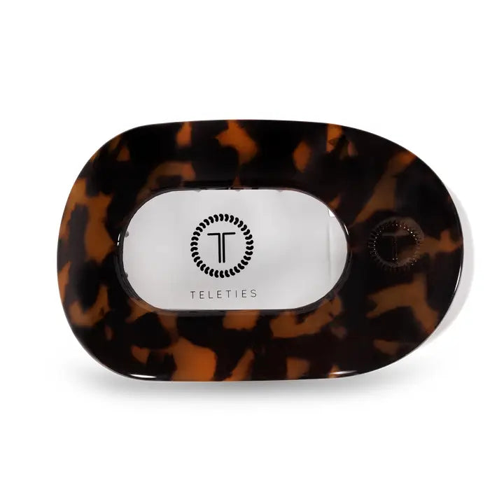 Teleties Round Flat Hair Clip | Large | Tortoise