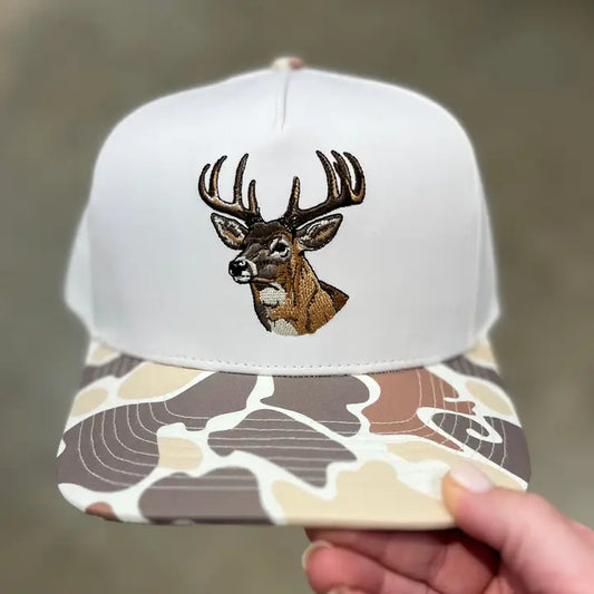 Happy By Rachel Deer - Outdoor Embroidered Camo Hat