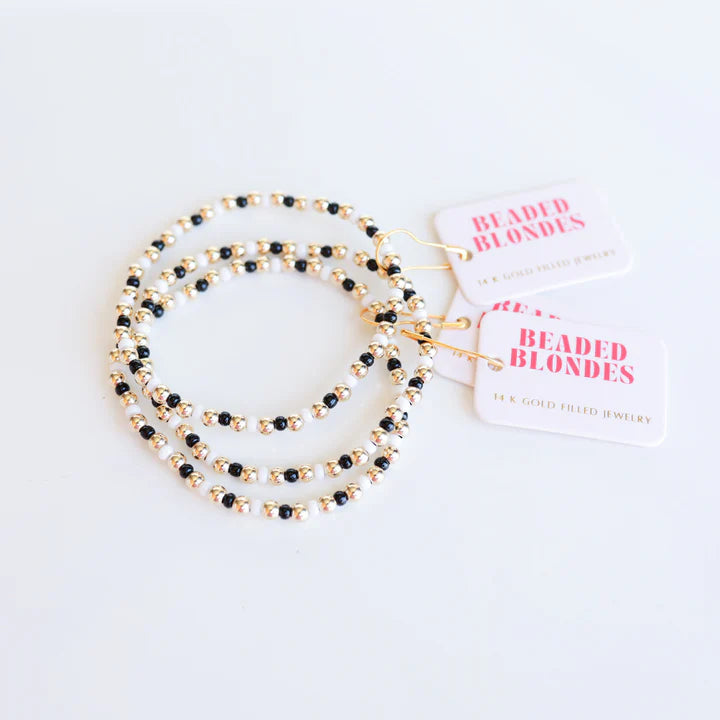 Beaded Blondes Demi Bracelet in Black & White