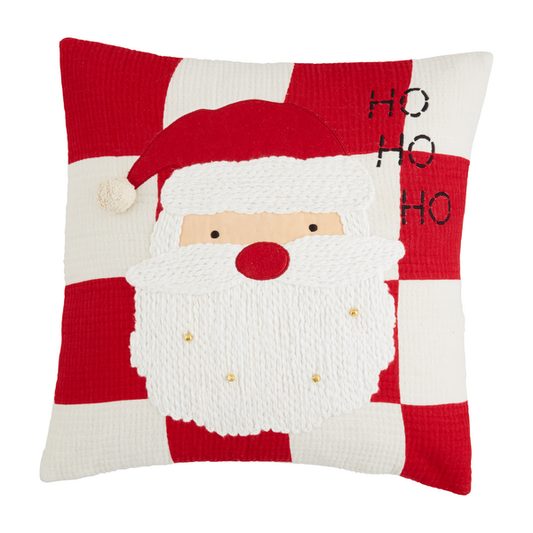 MUD PIE SANTA QUILTED PILLOW