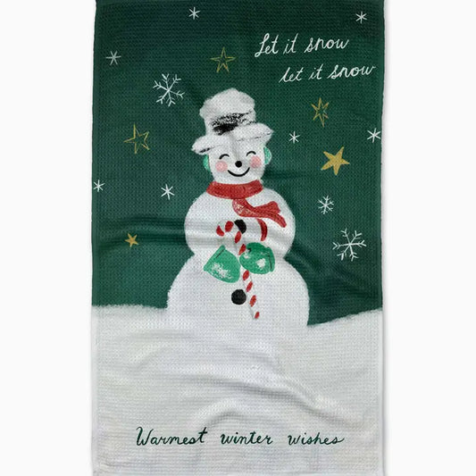 Geometry Vintage Snowman Tea Towel