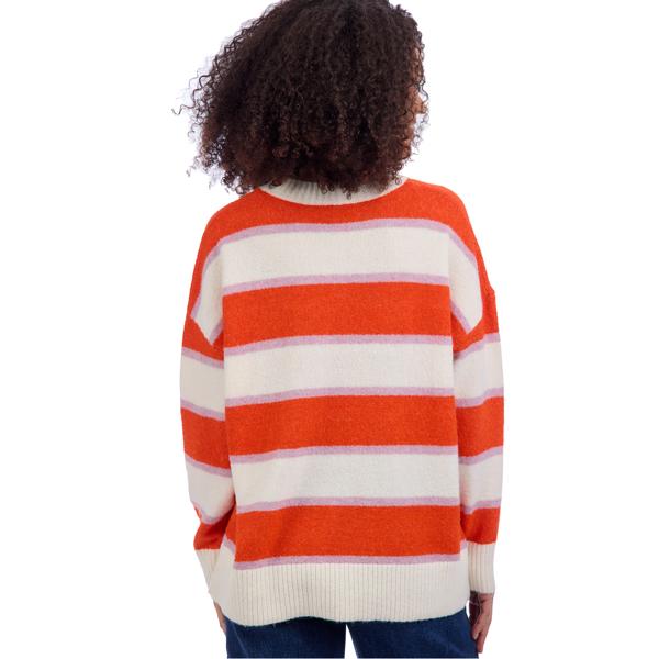 MUD PIE SYLAS STRIPED SWEATER-ORANGE