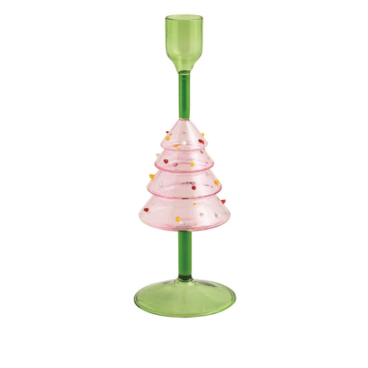 MUD PIE TREE GLASS TAPER HOLDER