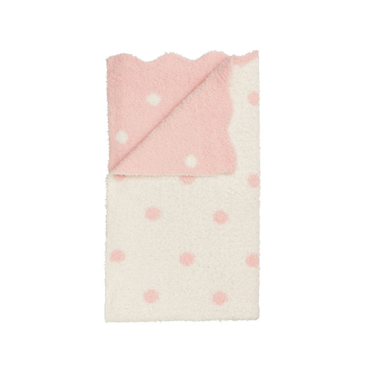 MUD PIE PINK DOT CHENILLE BLANKET