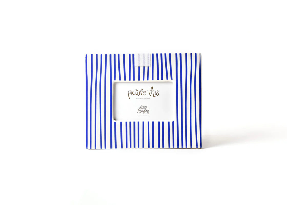 HAPPY EVERYTHING INDIGO SKINNY STRIPE MINI RECTANGLE FRAME