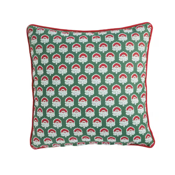 MUD PIE BLOCK PRINT QUILTED PILLOW