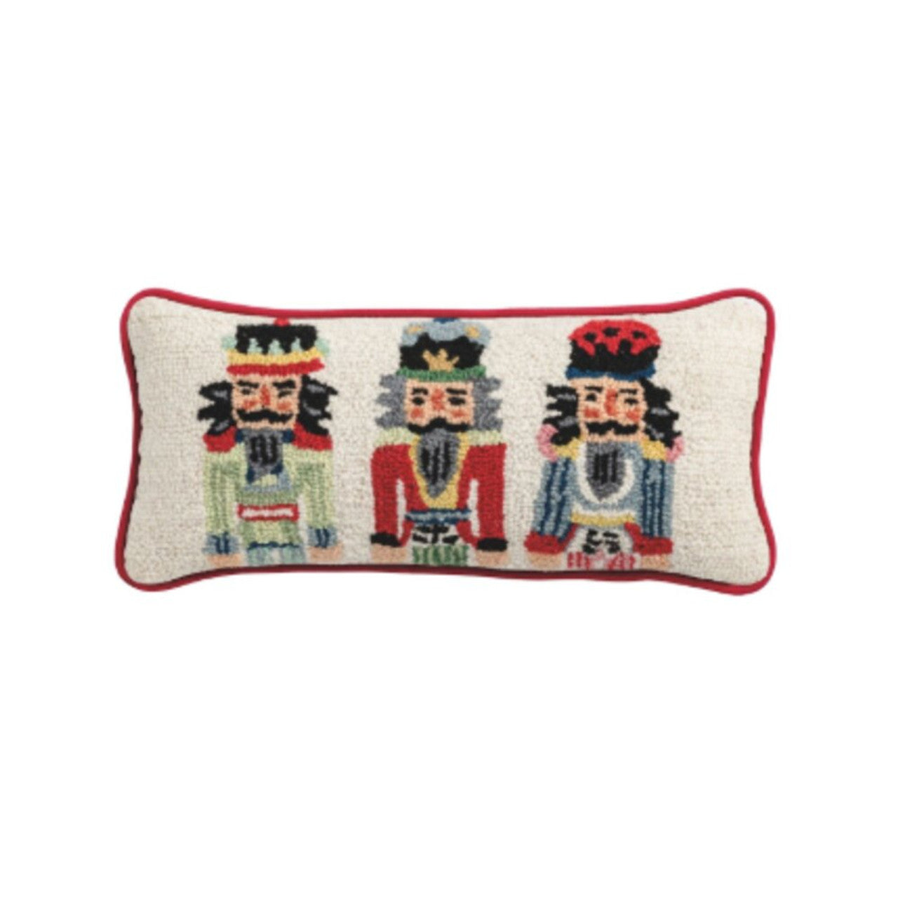 Mud Pie Nutcracker Hooked Wool Pillow