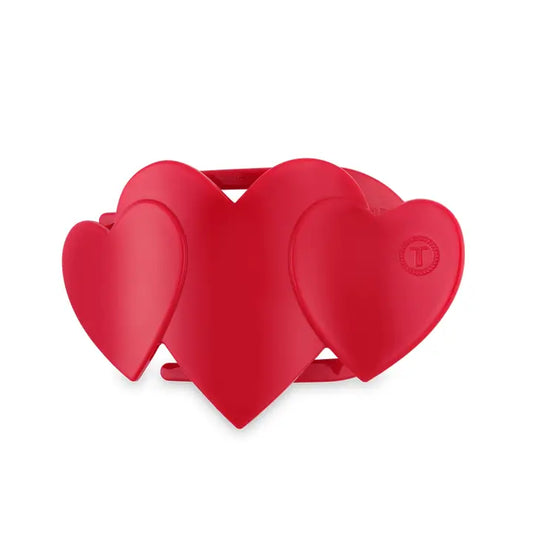Teleties Flat Hair Clip | Medium | Red Heart To Heart