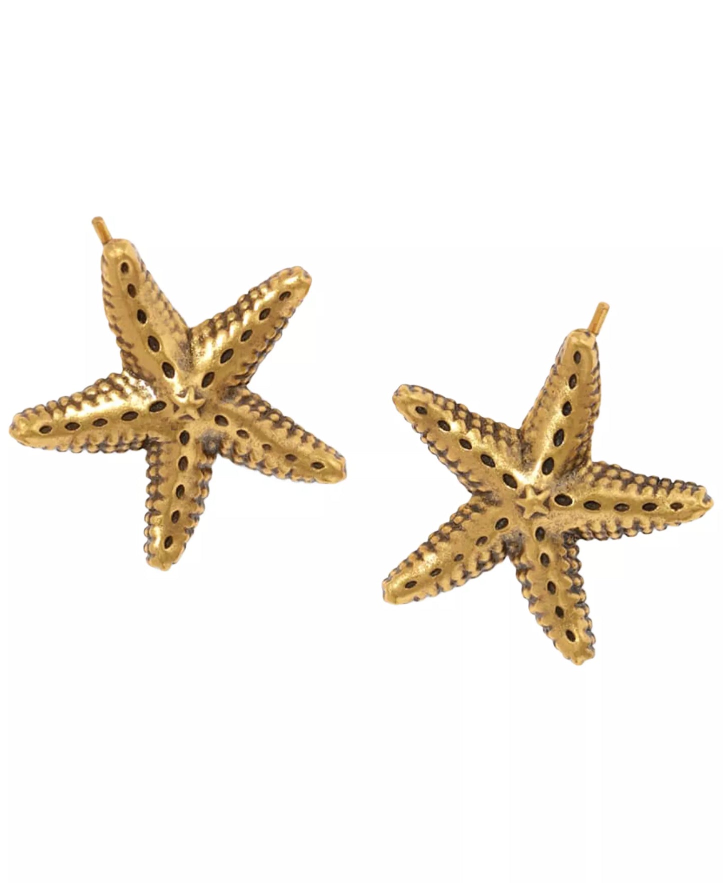 KENDRA SCOTT PARKER STARFISH METAL STUD EARRINGS VINTAGE GOLD