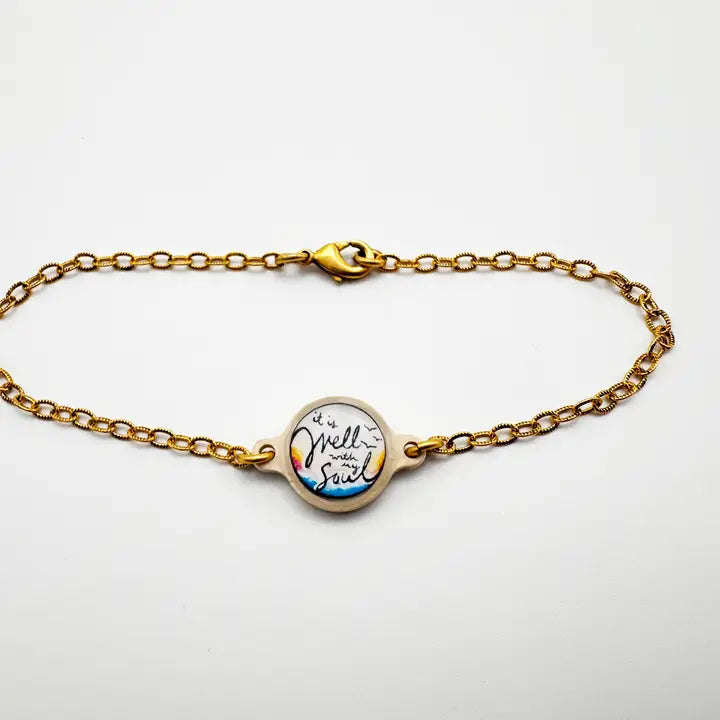 Versible Tap To Pray™ - Survivor Series Handmade Bracelets-14K Gold-Plated + It Is Well